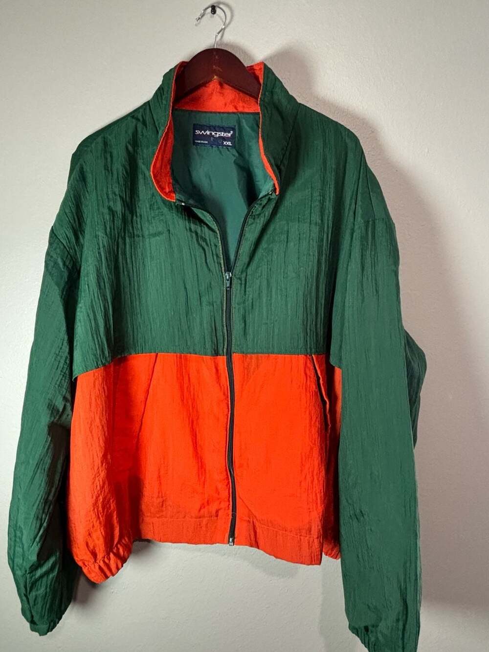 Vintage Swingster Colorblock Nylon Windbreaker Jacket Size XXL